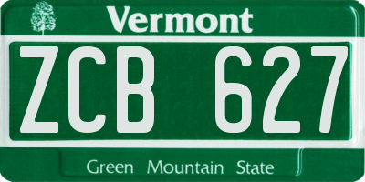 VT license plate ZCB627