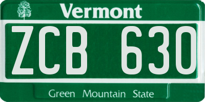 VT license plate ZCB630
