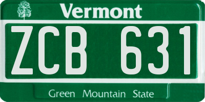 VT license plate ZCB631