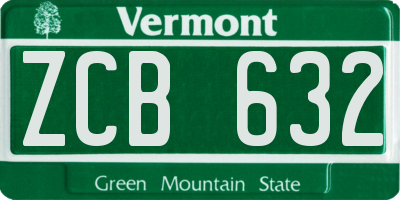 VT license plate ZCB632