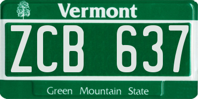 VT license plate ZCB637
