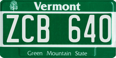 VT license plate ZCB640