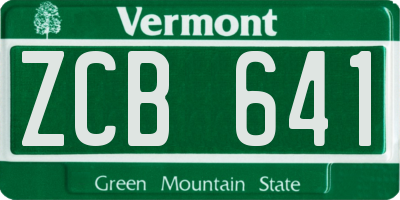 VT license plate ZCB641