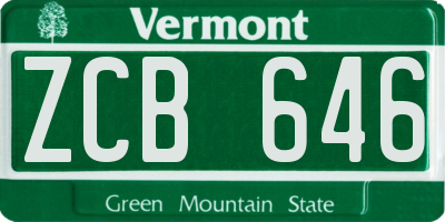VT license plate ZCB646