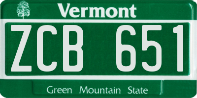 VT license plate ZCB651