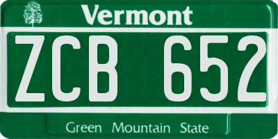 VT license plate ZCB652
