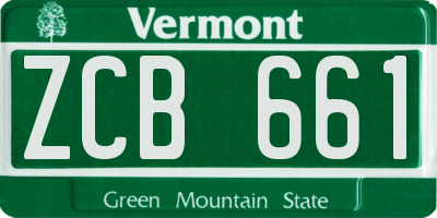 VT license plate ZCB661