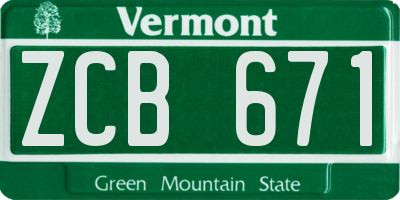 VT license plate ZCB671
