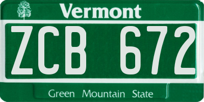 VT license plate ZCB672