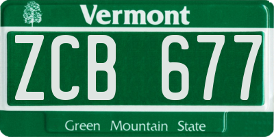VT license plate ZCB677
