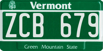 VT license plate ZCB679