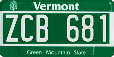 VT license plate ZCB681