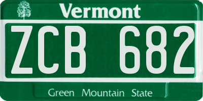 VT license plate ZCB682