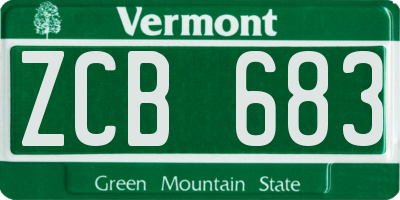 VT license plate ZCB683