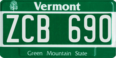 VT license plate ZCB690