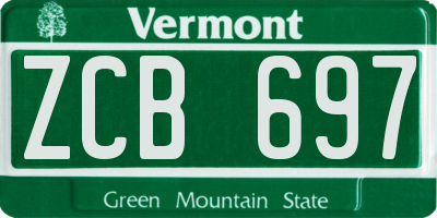 VT license plate ZCB697