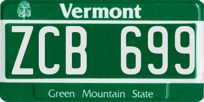 VT license plate ZCB699