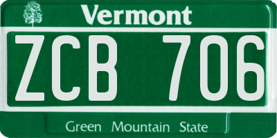VT license plate ZCB706