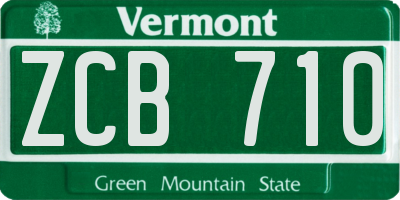 VT license plate ZCB710