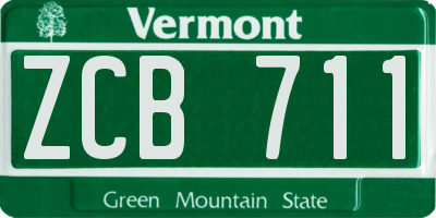 VT license plate ZCB711