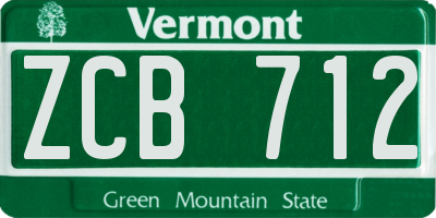 VT license plate ZCB712