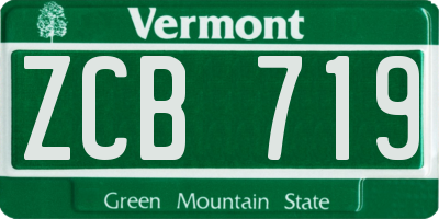 VT license plate ZCB719