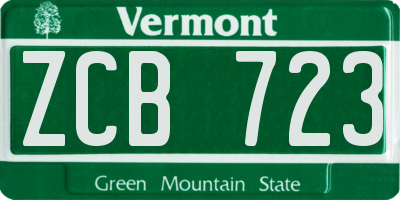 VT license plate ZCB723