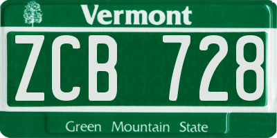 VT license plate ZCB728