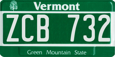 VT license plate ZCB732