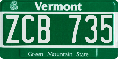 VT license plate ZCB735