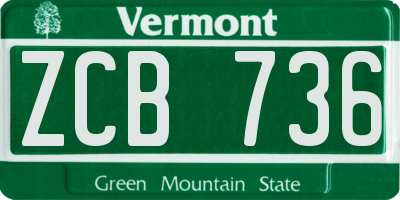 VT license plate ZCB736