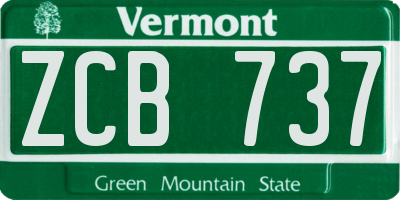 VT license plate ZCB737