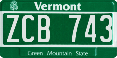 VT license plate ZCB743