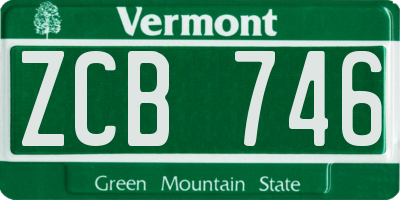 VT license plate ZCB746