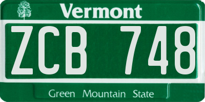 VT license plate ZCB748