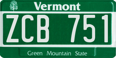 VT license plate ZCB751