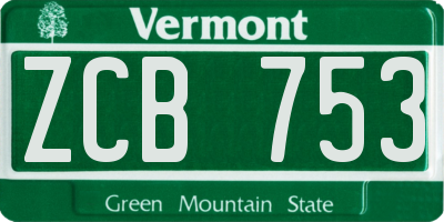 VT license plate ZCB753