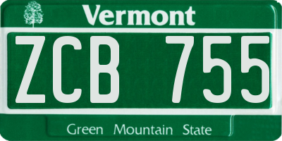 VT license plate ZCB755