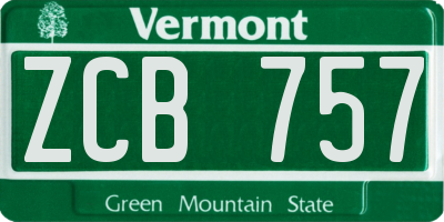 VT license plate ZCB757