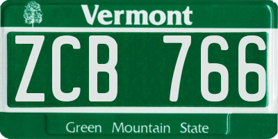 VT license plate ZCB766