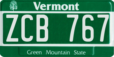 VT license plate ZCB767