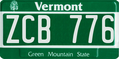 VT license plate ZCB776