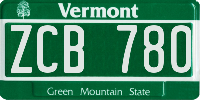 VT license plate ZCB780