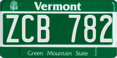 VT license plate ZCB782