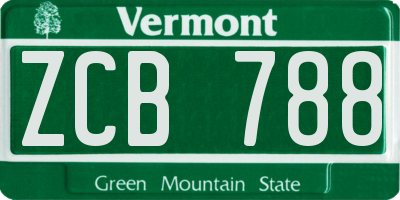 VT license plate ZCB788