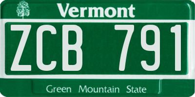 VT license plate ZCB791