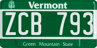 VT license plate ZCB793