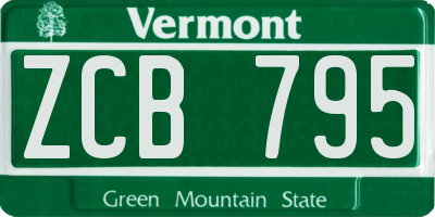 VT license plate ZCB795