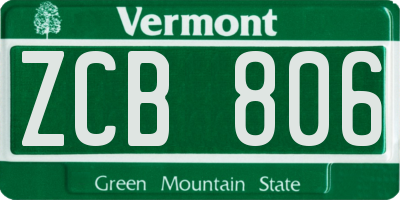 VT license plate ZCB806