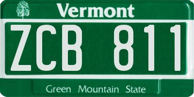 VT license plate ZCB811